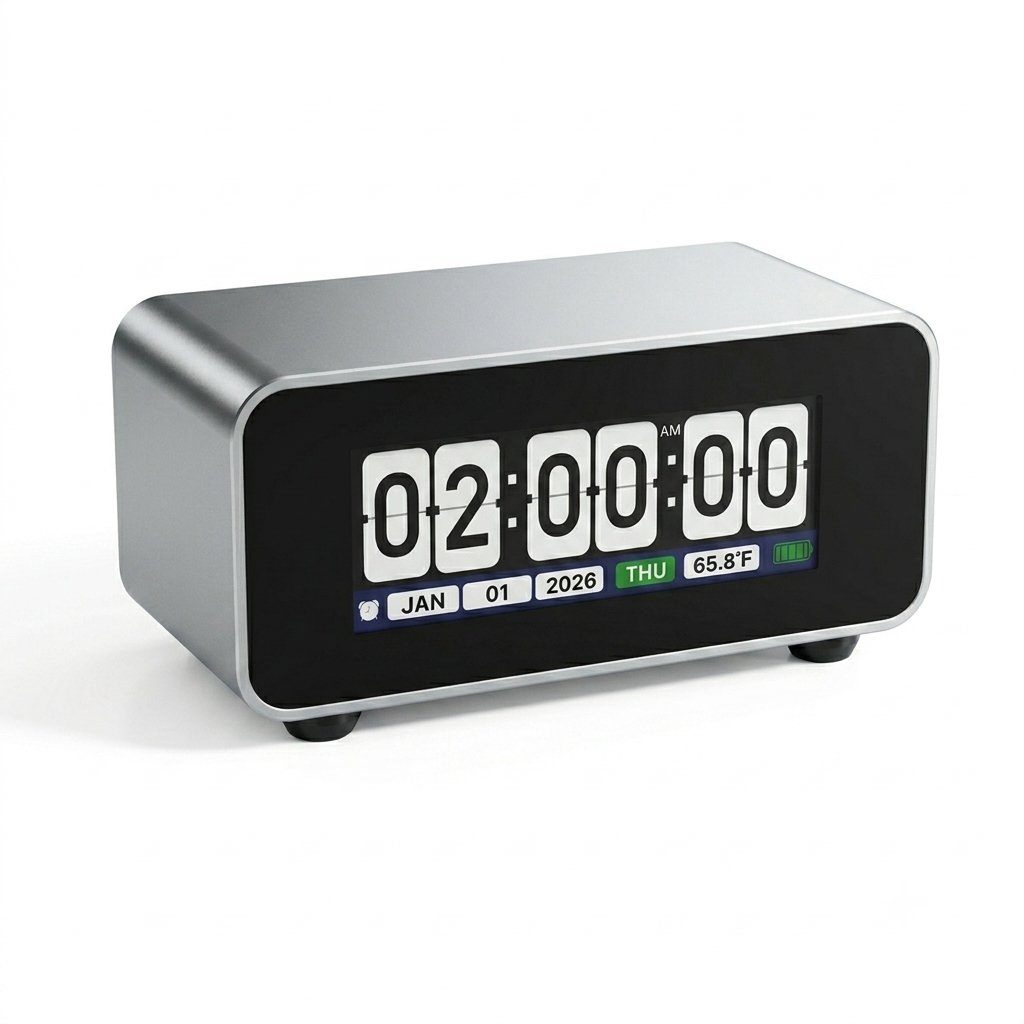 OVO Flip E Clock — Aluminum Digital Flip Desk Clock