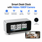 OVO Flip Vision: 1080P Hidden Security Camera Flip Clock | Dual-Band WiFi & CNC Aluminum Design