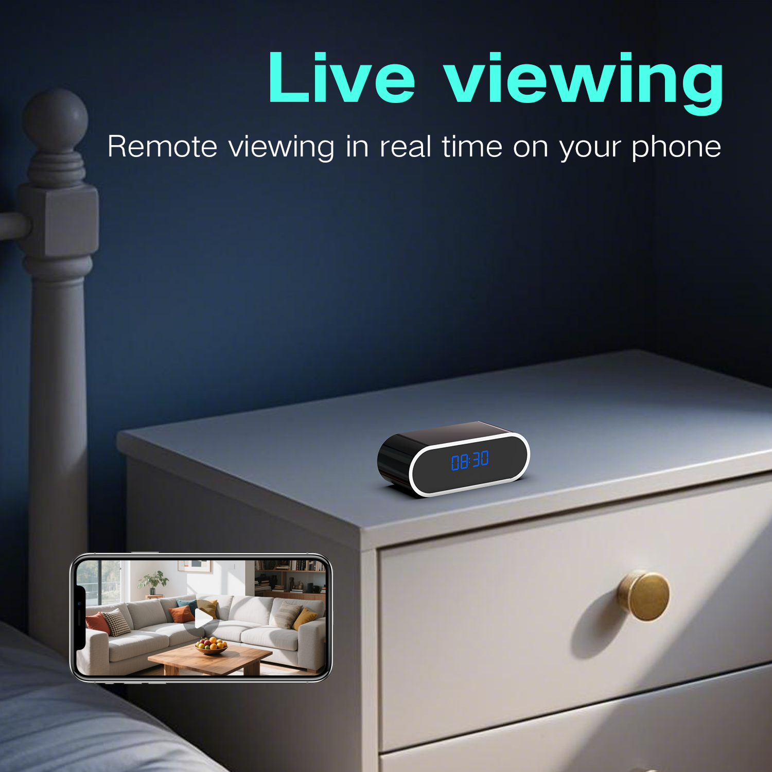 OVOCL01 Wireless 1080P Clock Spy Camera