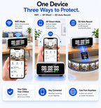 OVO Flip Vision: 1080P Hidden Security Camera Flip Clock | Dual-Band WiFi & CNC Aluminum Design