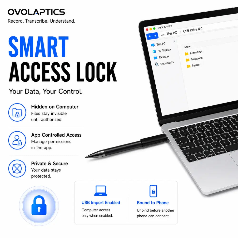 OVO-SP-1 AI Voice Recorder Pen [Founder's Edition] | Lifetime Free AI Transcription & Summaries
