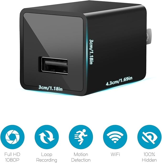 OVOC01 Wireless 1080P Spy Hidden Camera USB Charger Main function