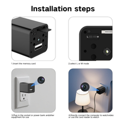 OVOC02  1080P Spy Camera USB Charger No WIFI  install steps