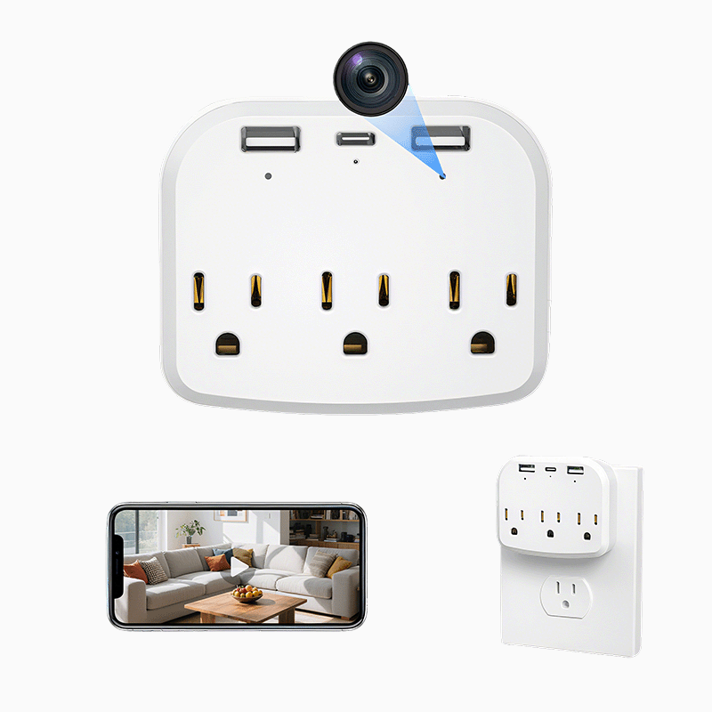 OVOC03 1080P Wireless Wall Outlet Charger Spy Cameras -main 