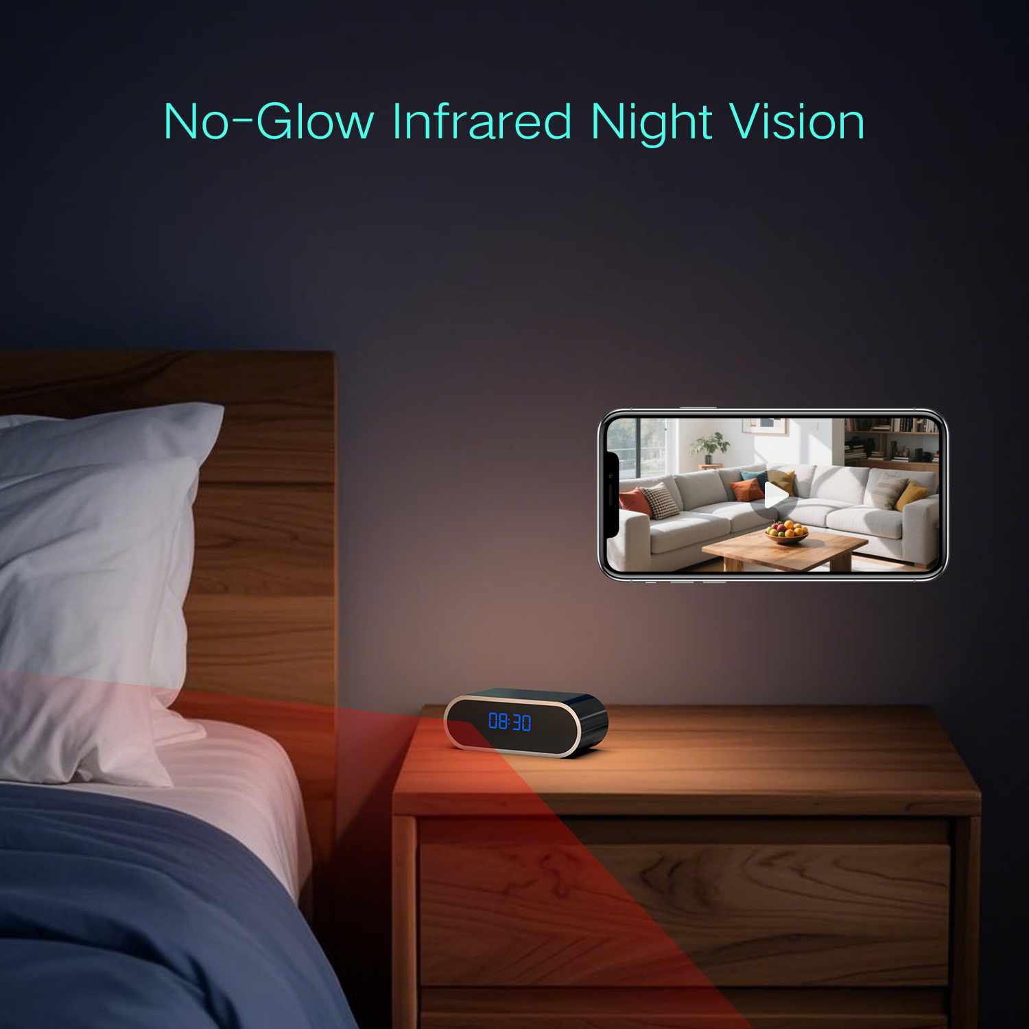 OVOCL01_Wireless_1080P_Clock_Spy_Camera with Night vision