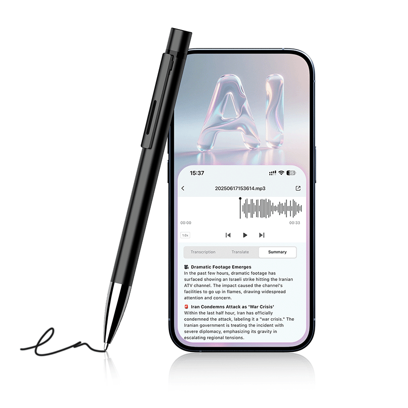 Ovolaptics AI Voice Recorder Pen with Transcription Summarize