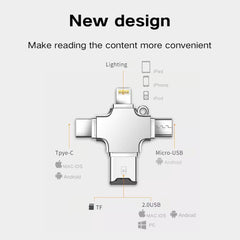 Super TF card reader with lighting, Type-C,USB,Micro-USB, adapt for iphone,ipad,Android, MAC ios,PC