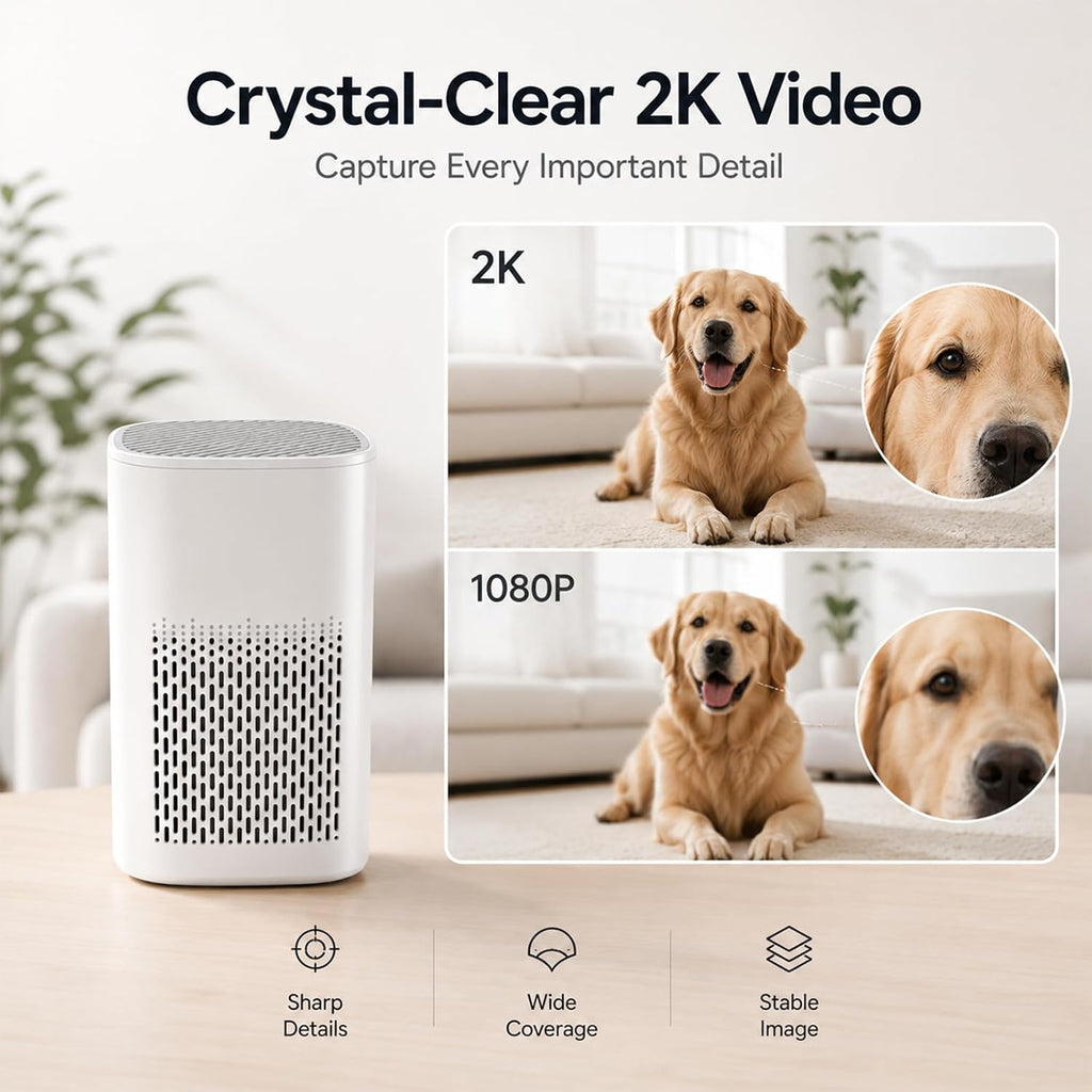 OVO-AP1: 2K Hidden Spy Air Purifier Camera | Dual-Band WiFi & 3000mAh Battery