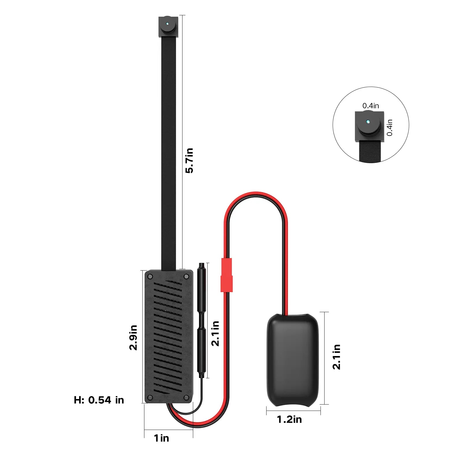ovo-m-2 2k hud hidden camera module dimensions with tiny lens