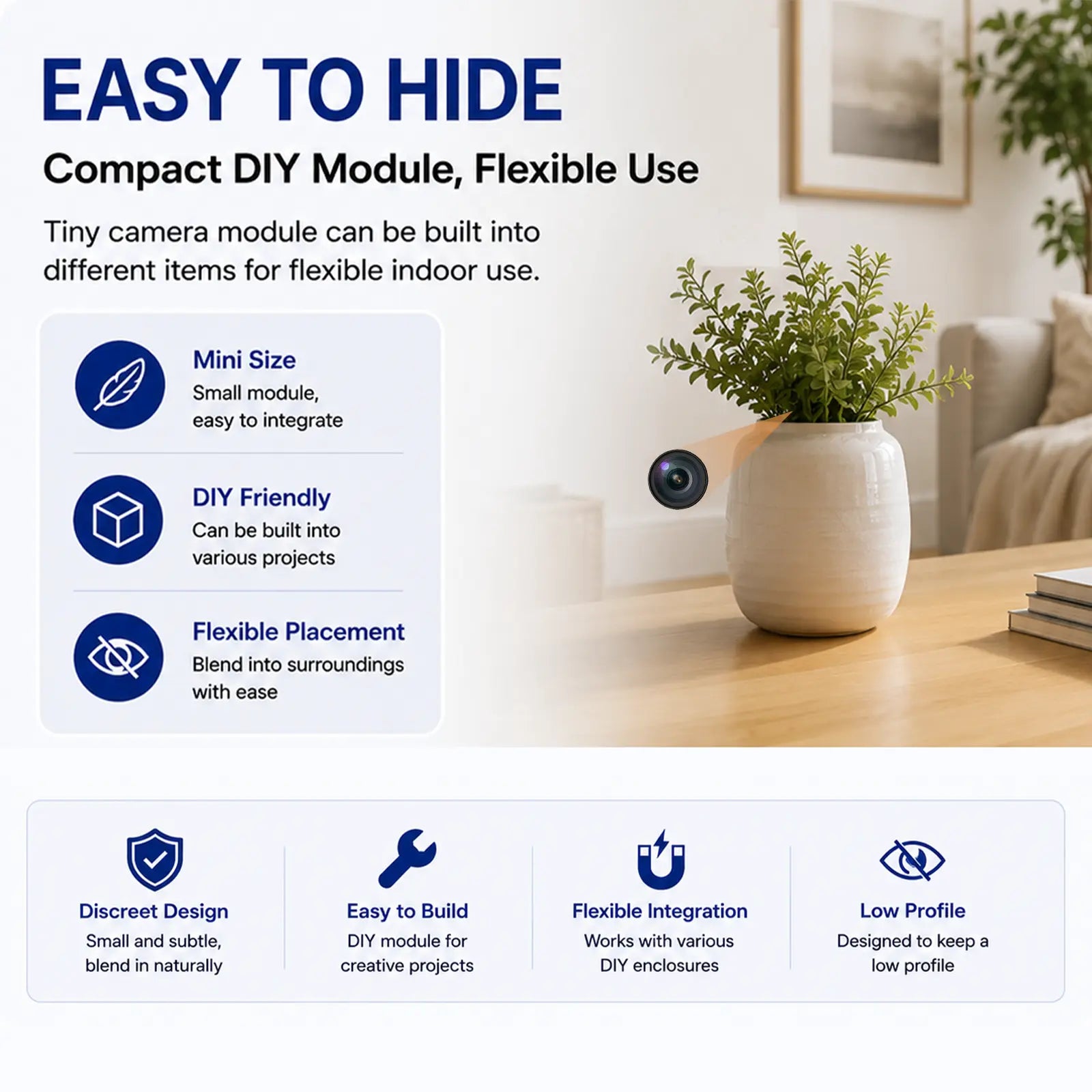 ovo-m-2 2k hud hidden camera module spy hidden lens for homes security