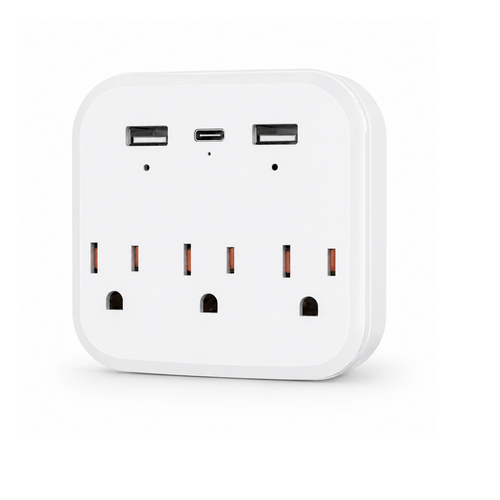 OVO-C-3 hidden wall outlet camera angled product view